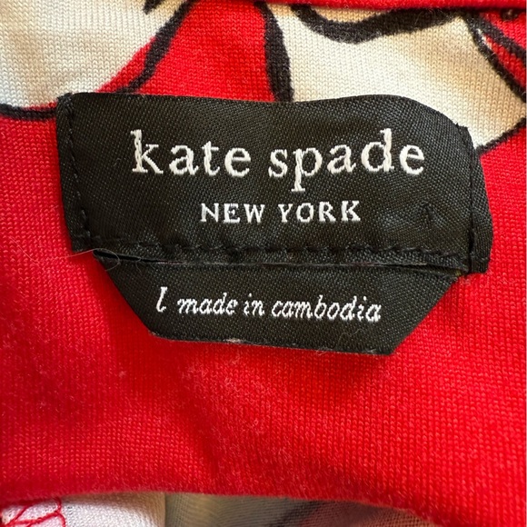 Kate Spade Red Winter Print Pajama Set Size Large - Picture 3 of 10